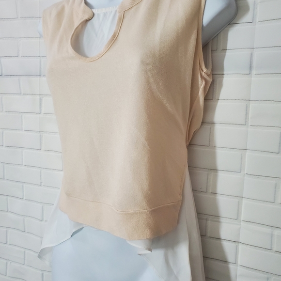 Patrizia Luca Milano Twofer White and Peach Blouse - Picture 2 of 9